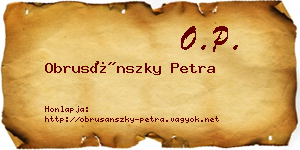 Obrusánszky Petra névjegykártya