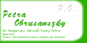 petra obrusanszky business card